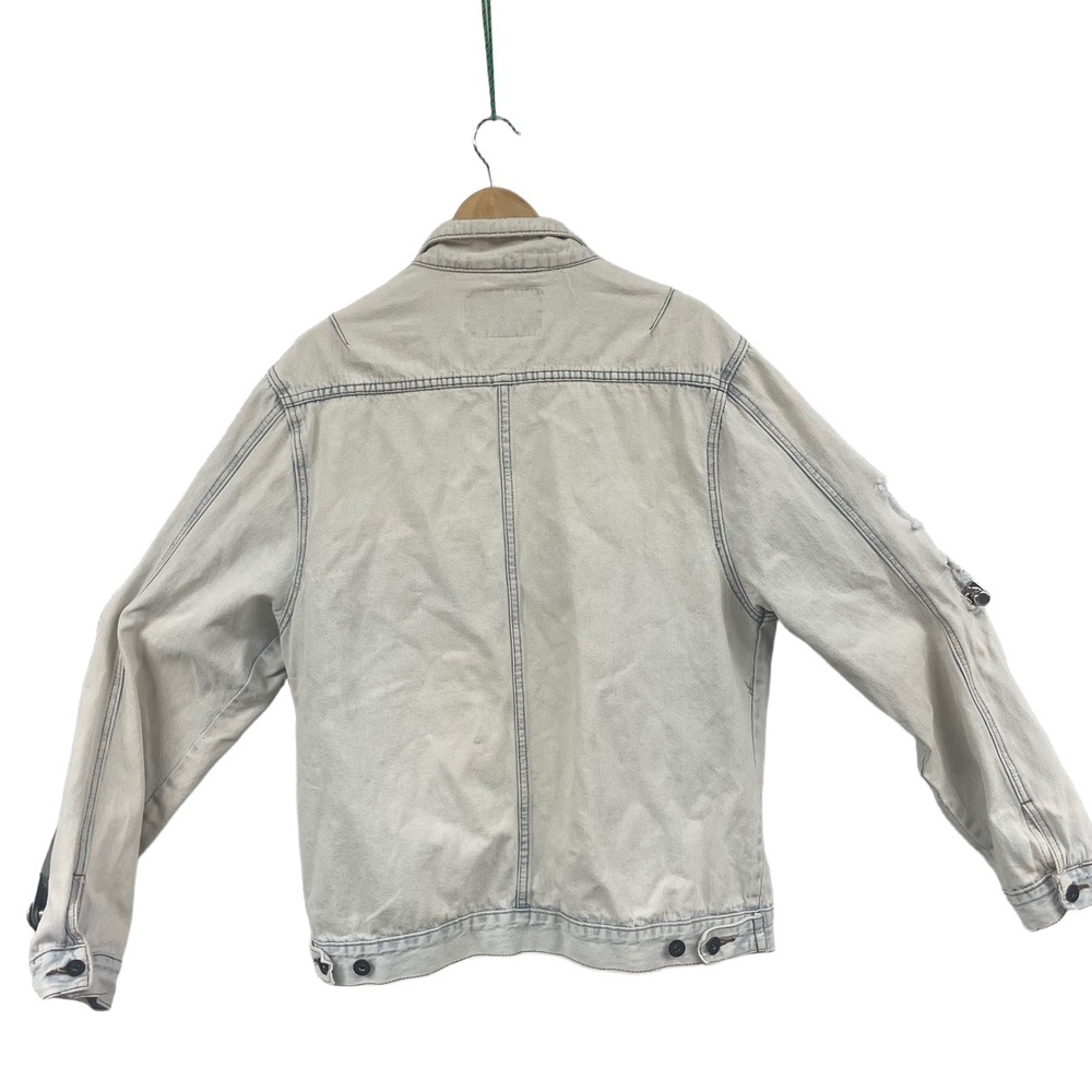 Brooklyn Cloth Denim Jacket Distressed Light Wash Button Front XL‎ trucker - Picture 2 of 16